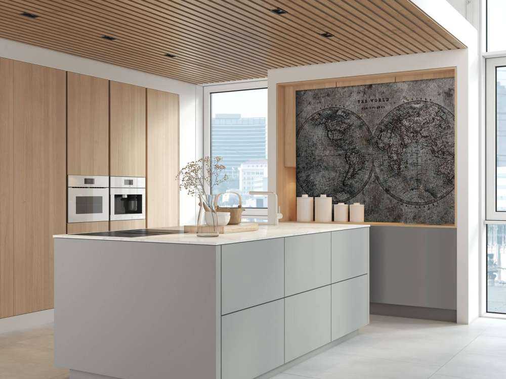 Weltkarte mit grauen Schattierungen