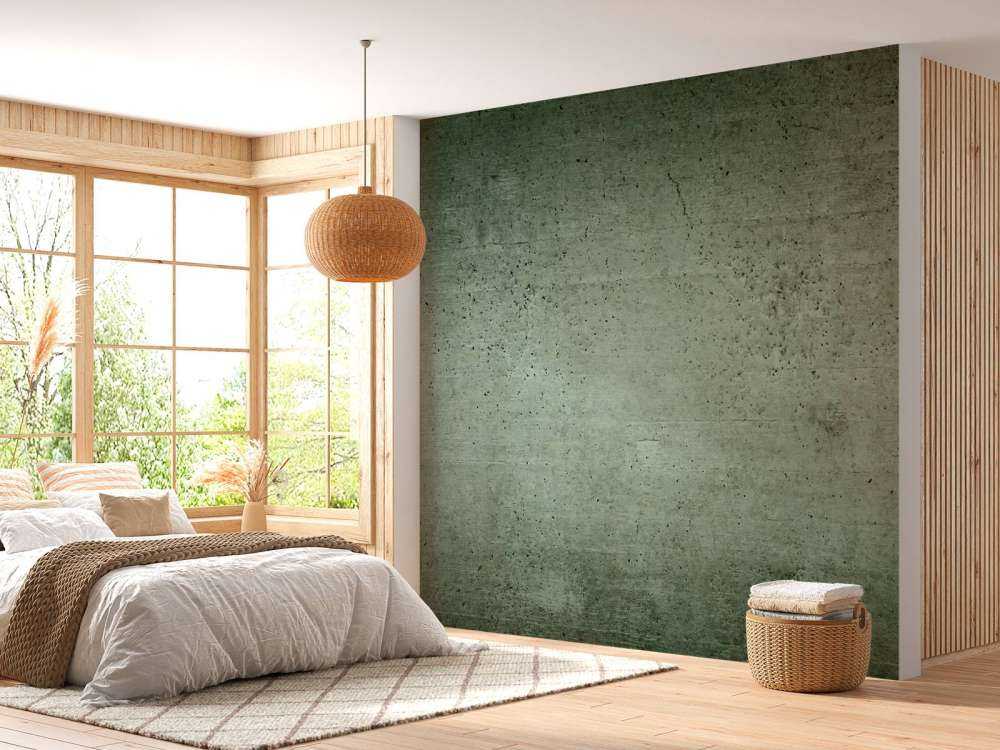 Grüne Betonwand
