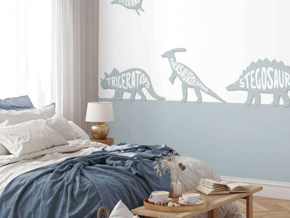 Dinos mit Text in blau
