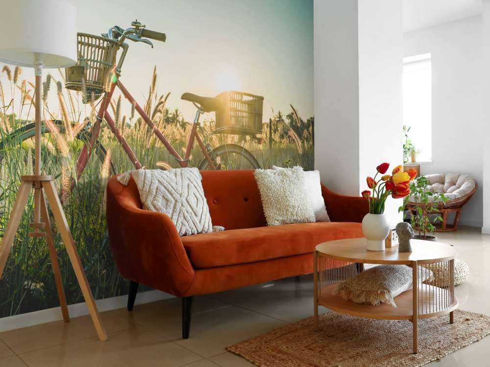 Rotes Vintage-Fahrrad