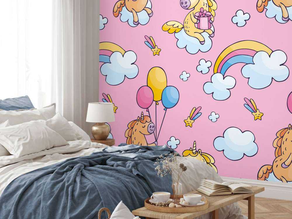 Einhörner mit Luftballons