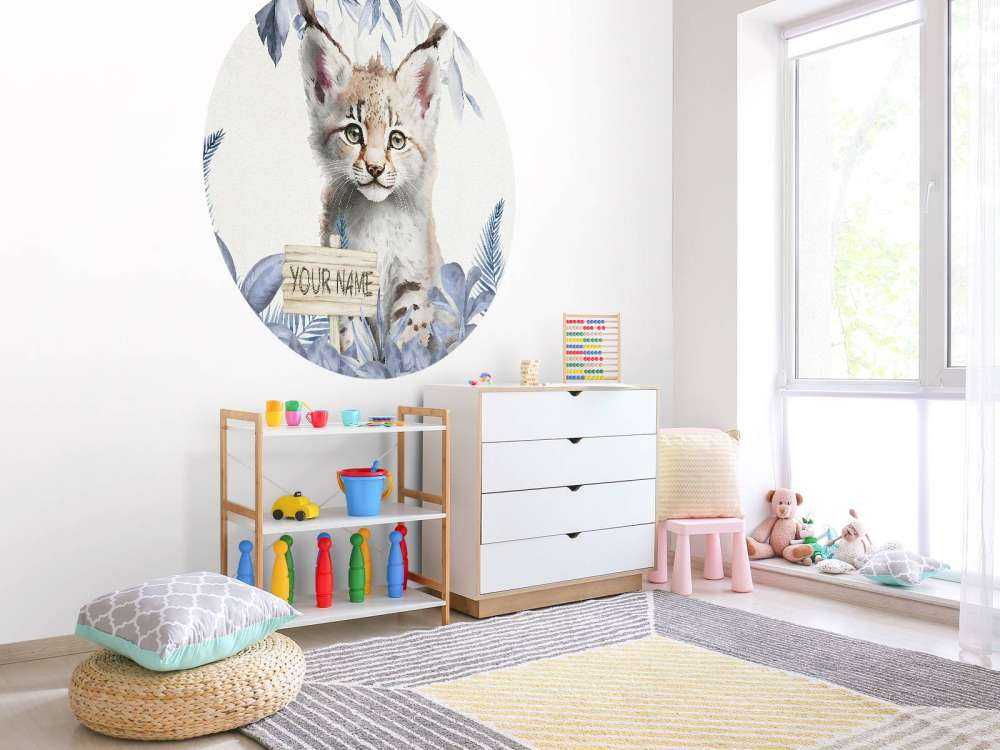Luchsbaby im Dschungel blau