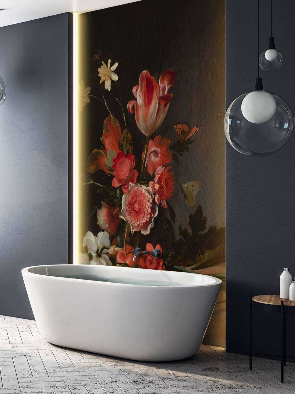 Stilleben mit einem Strauss in Entwicklung