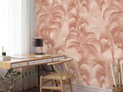 Tropische Palmen im Vintage-Stil - Terrakotta