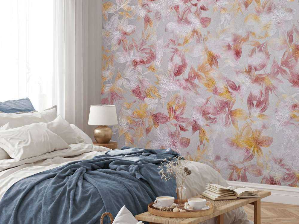 Blumen auf grauem Hintergrund