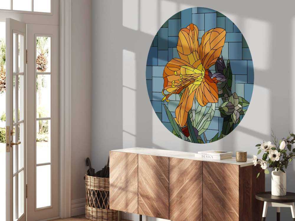Bunte orangefarbene Blume