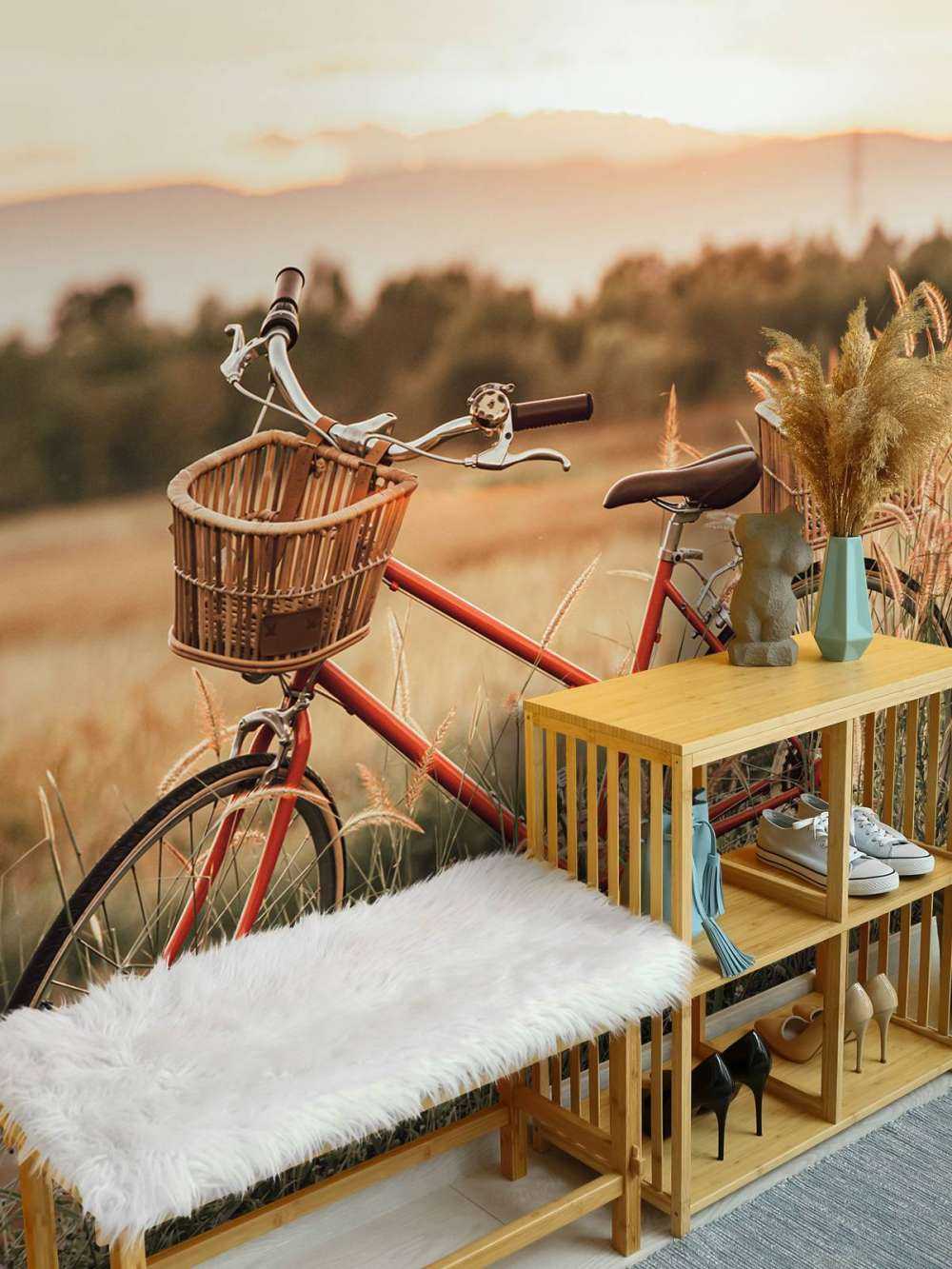 Oldtimer-Fahrrad im Sommer
