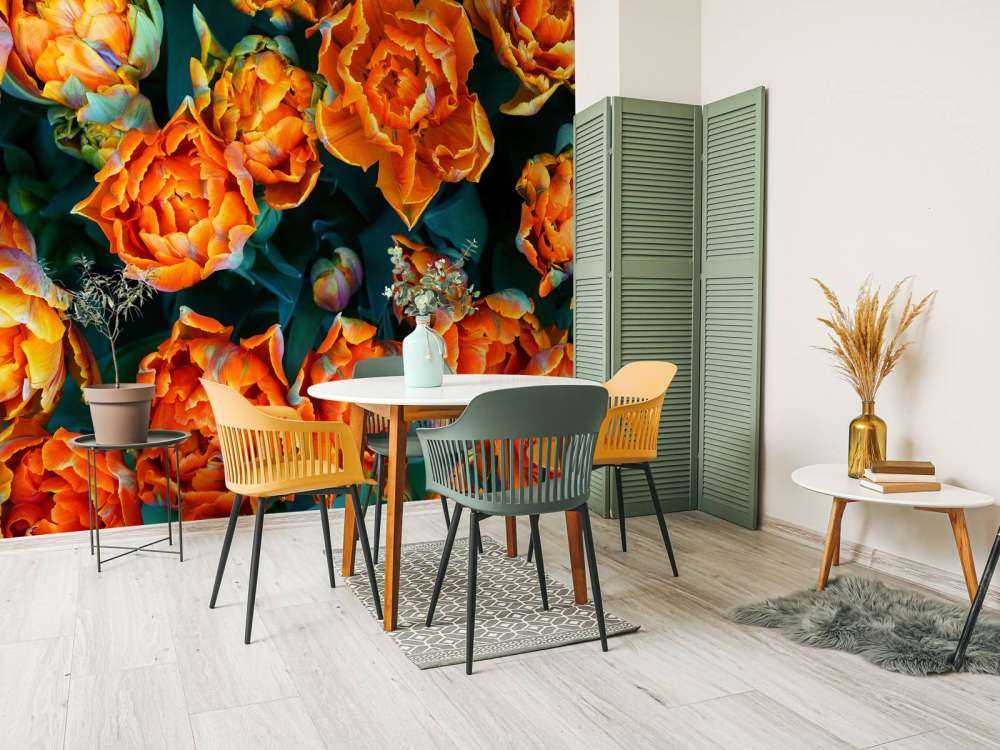 Nahaufnahme orangefarbene Tulpen