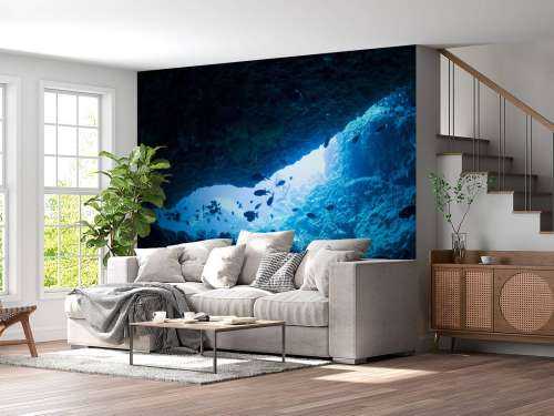 Enge Höhle mit Fischen