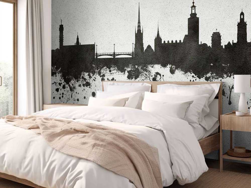 Aquarell-Skyline, Stockholm