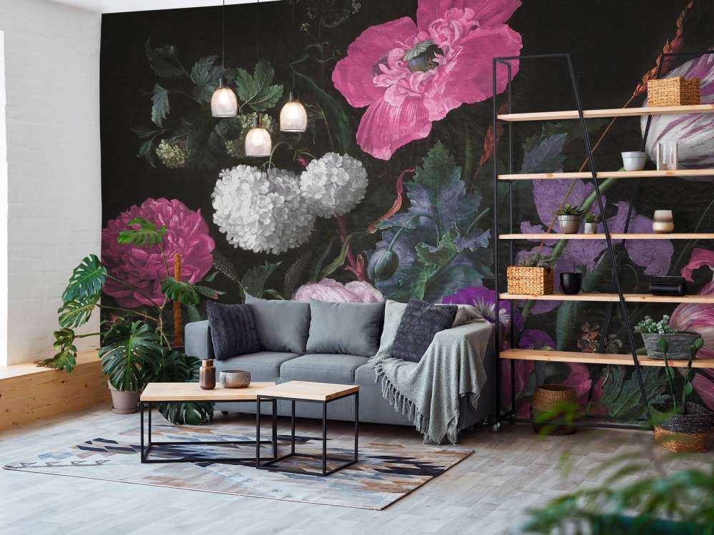 Barockblumen-Stillleben - stimmungsvolles Rosa