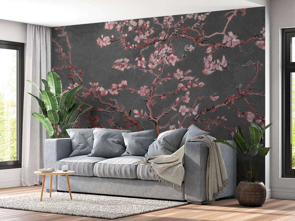 Mandelblüte mit roter Tönung