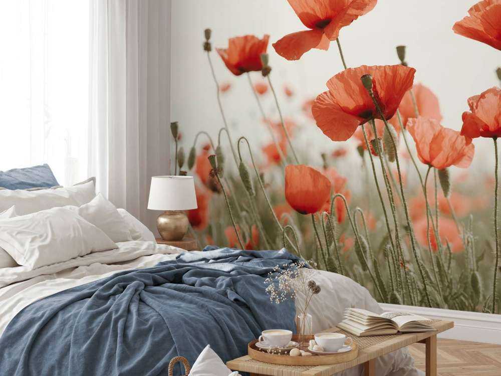 Mohnblumen in Vintage-Farben