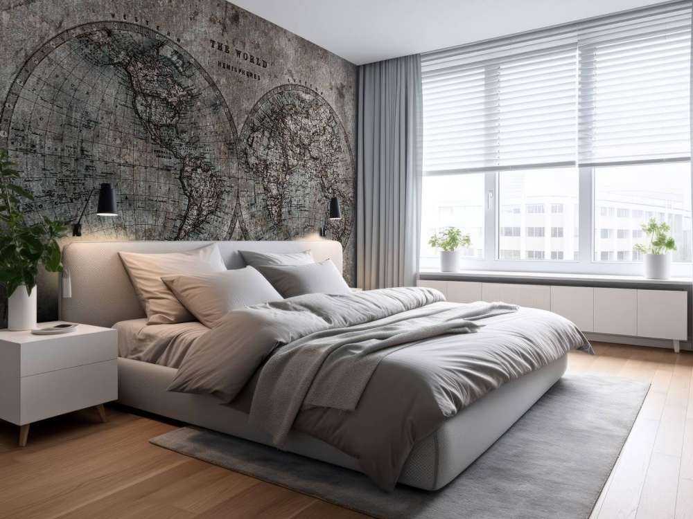 Weltkarte mit grauen Schattierungen