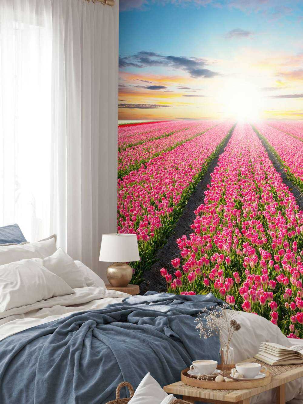 Tulpen mit aufgehender Sonne