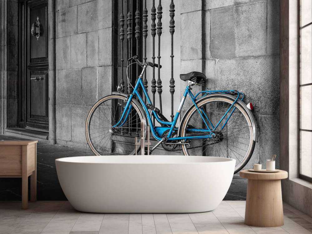 Altes blaues Fahrrad