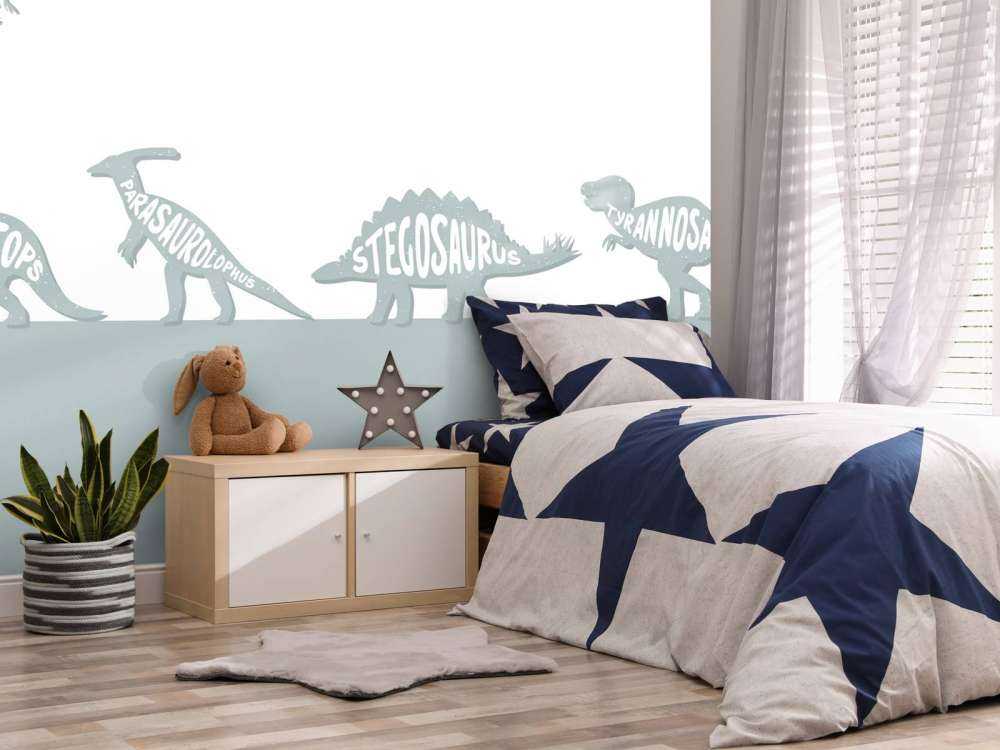 Dinos mit Text in blau