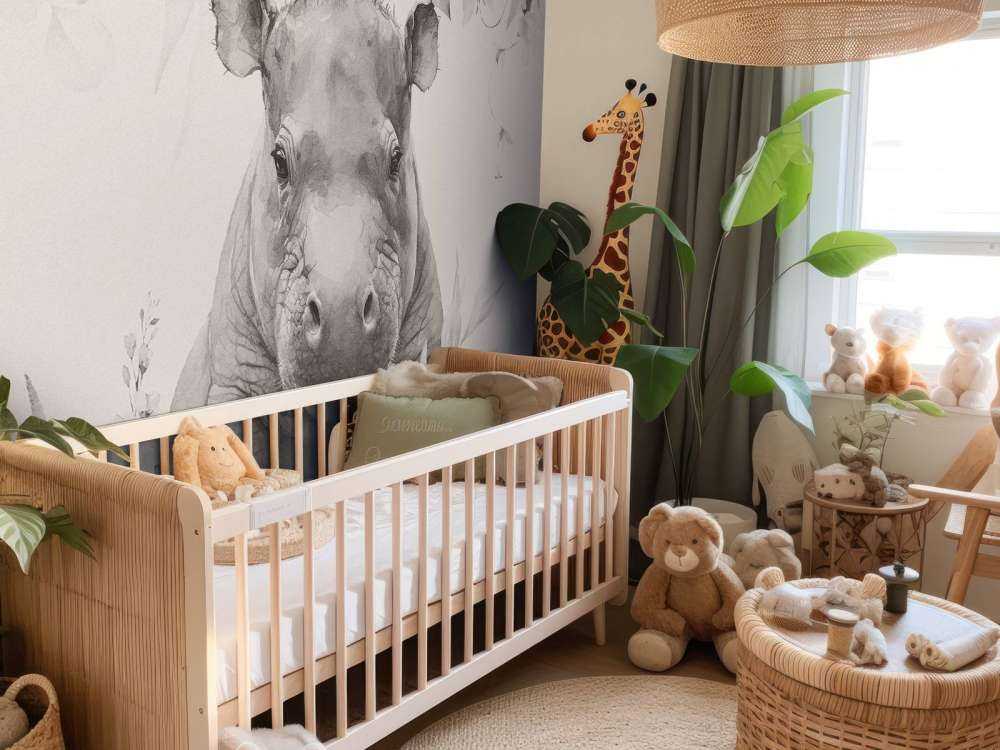 Baby Nilpferd im Dschungel beige