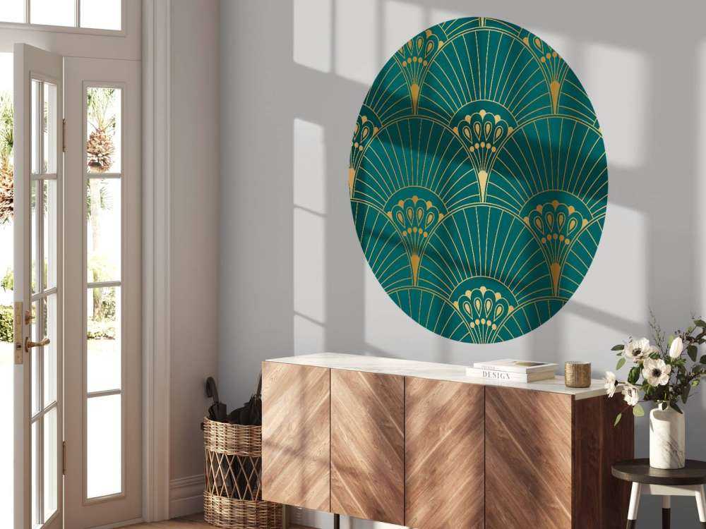 Art Deco Fächer in Petrol