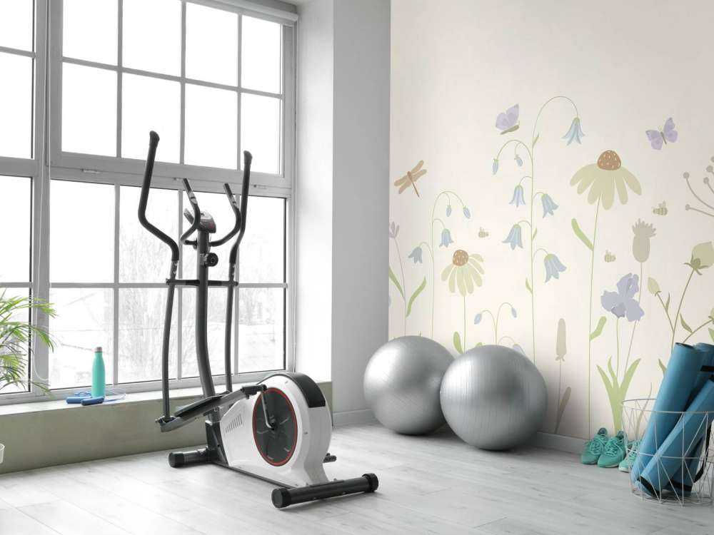 Blumenfeld hoch mit Schmetterlingen beige, altrosa, grün und flieder