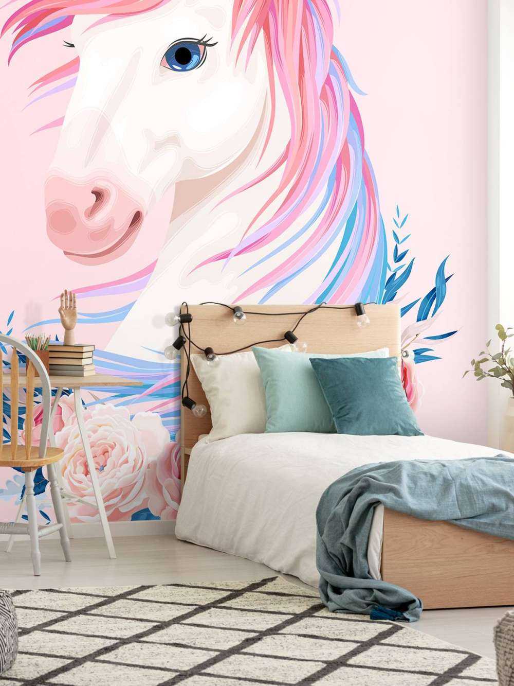 Einhorn mit Blumen