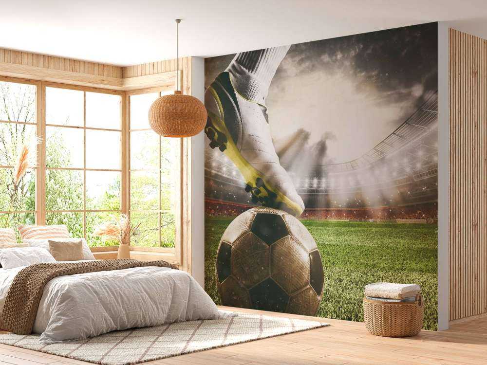 Fußballspieler im Stadion