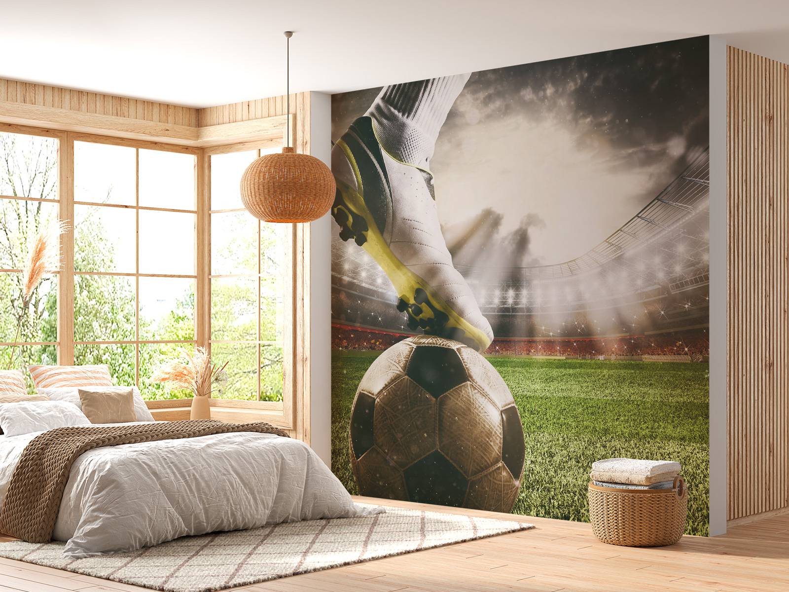 Fußballspieler im Stadion