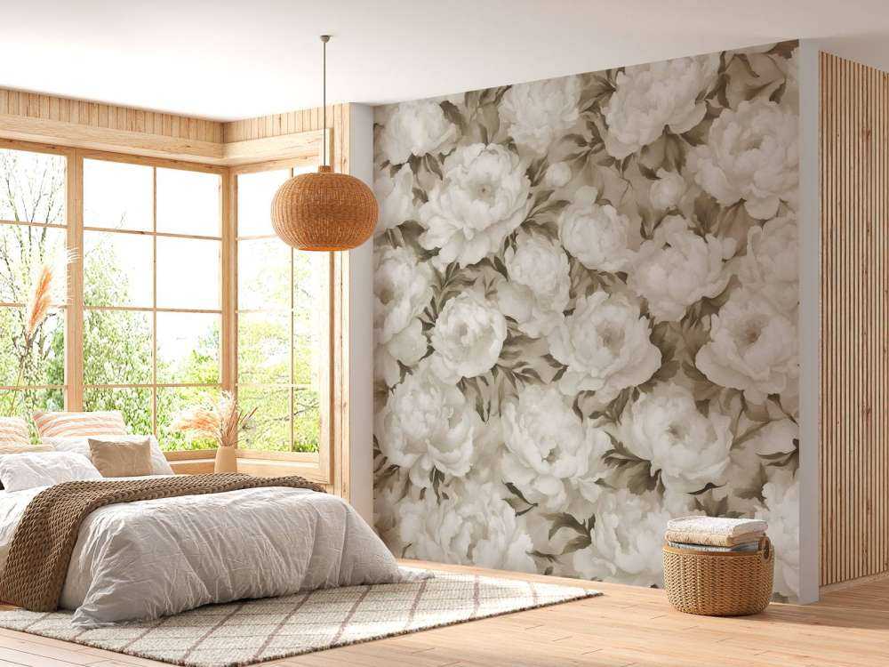Peonies Wand Gelb