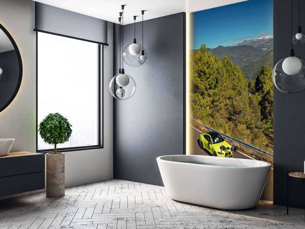 Limettengrüne BMW auf Bergstraße