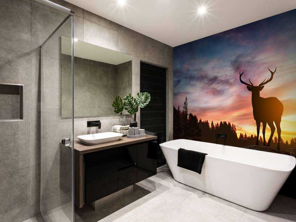 Hirsch mit Sonnenuntergang