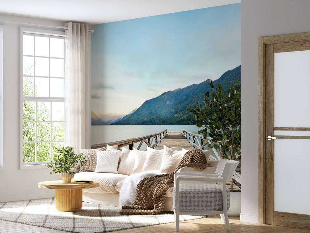 Langes Holzgerüst in mehr 
