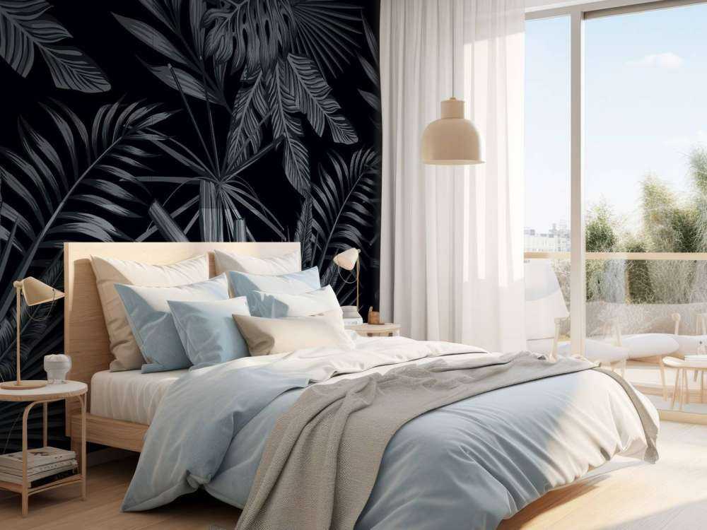 Tropische schwarze Blätter