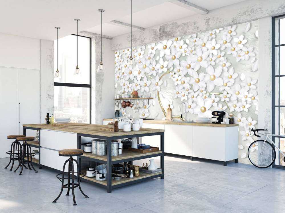 Goldene weiße Blüten