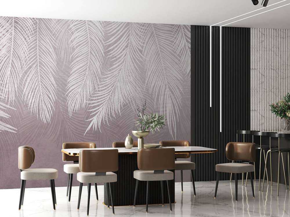 Palmenblätter auf Beton