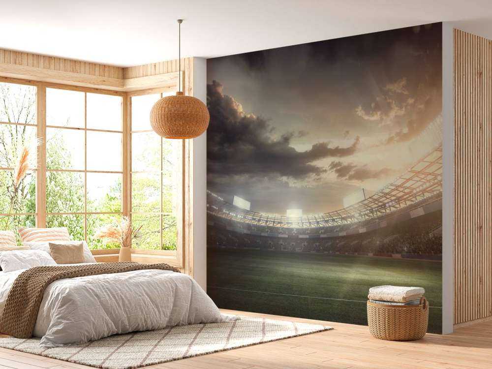 Stadion bei Sonnenuntergang