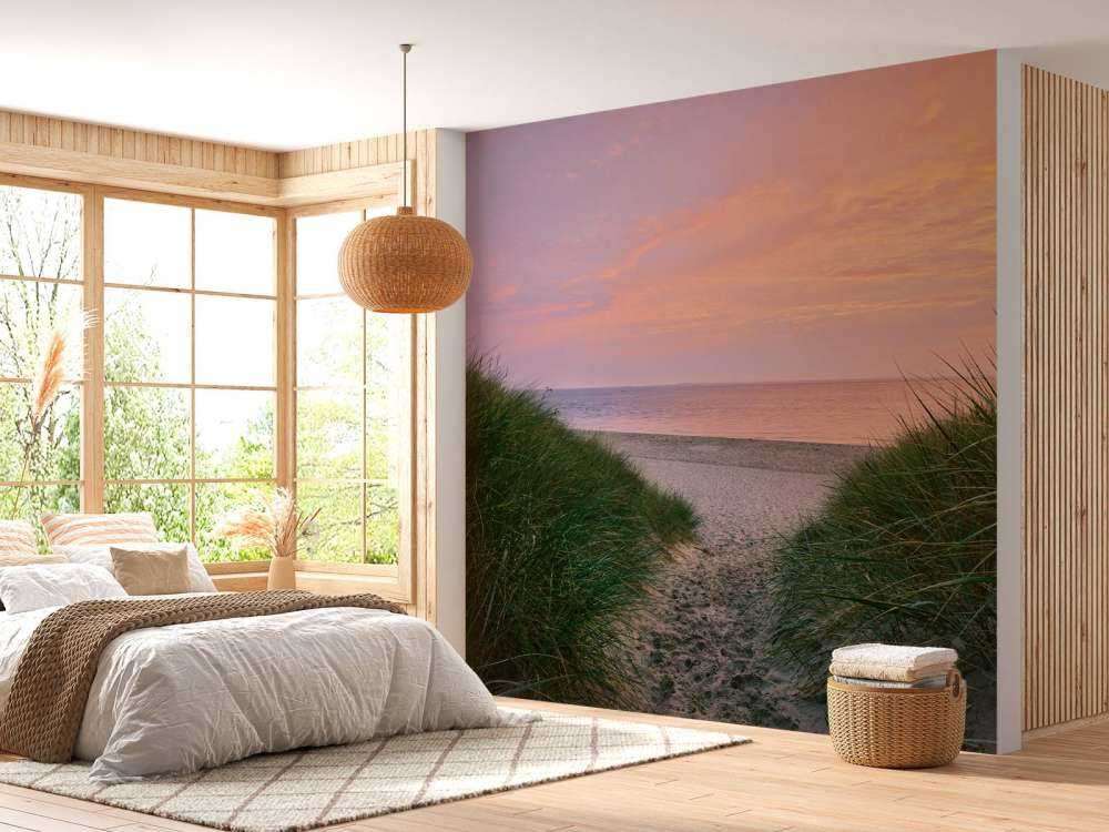 Dünenpassage mit Sonnenaufgang