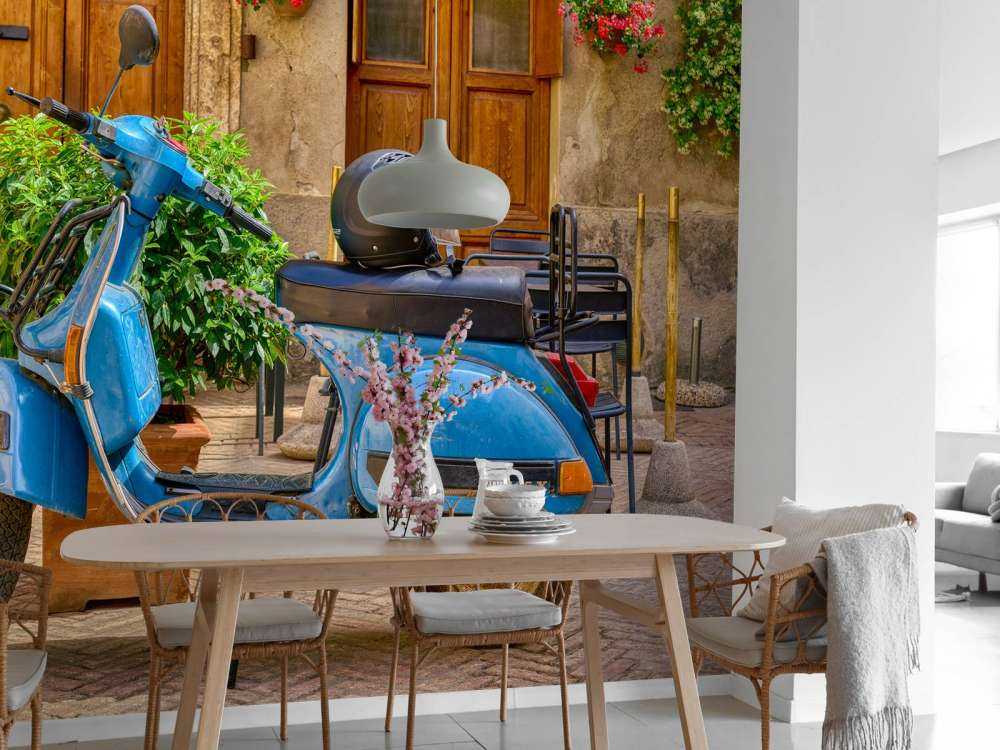 Blauer Motorroller