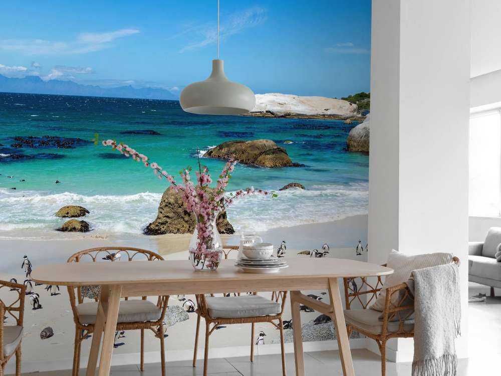 Strand mit Pinguinen