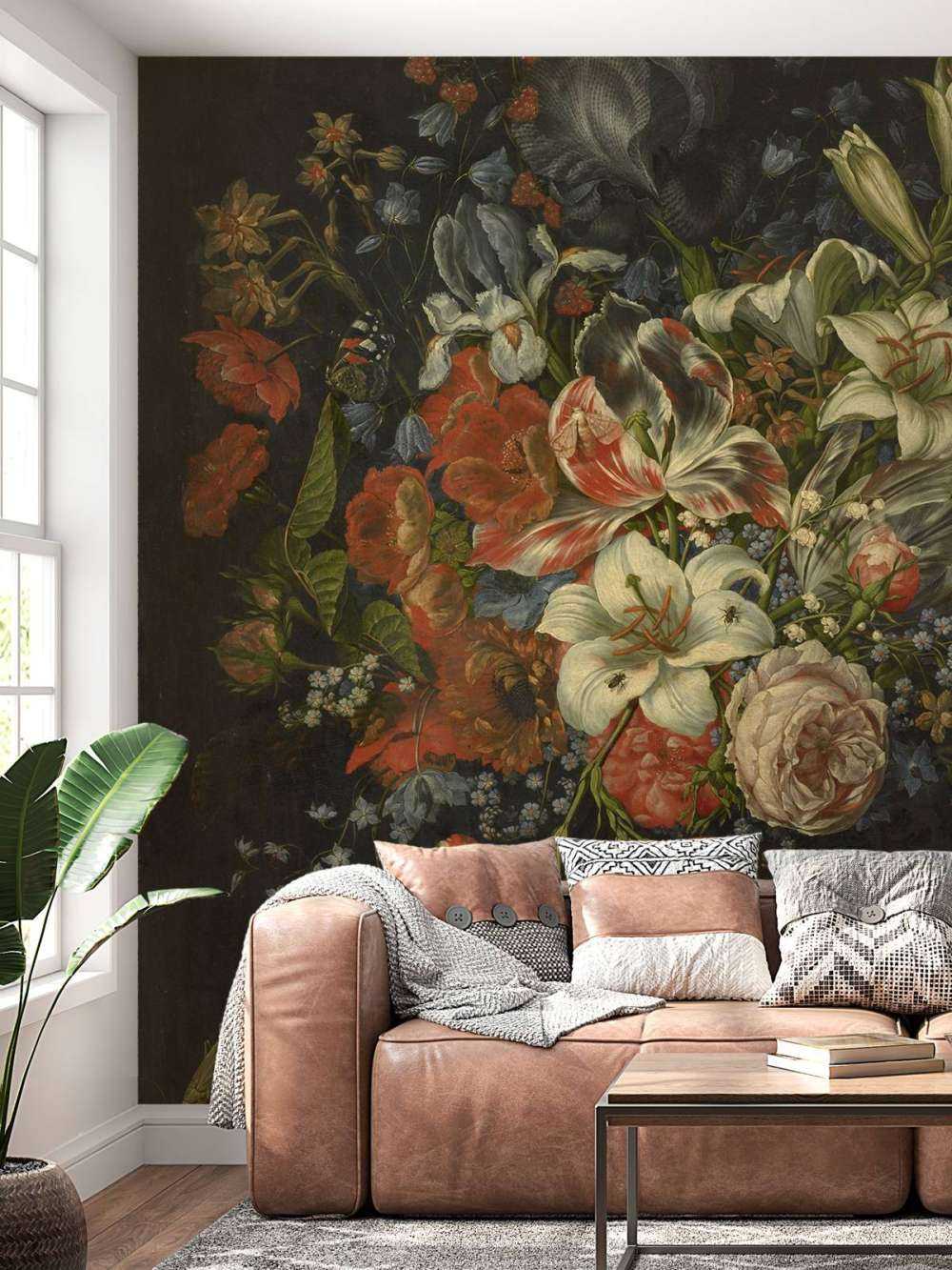 Stilleben mit Blumen und Früchten