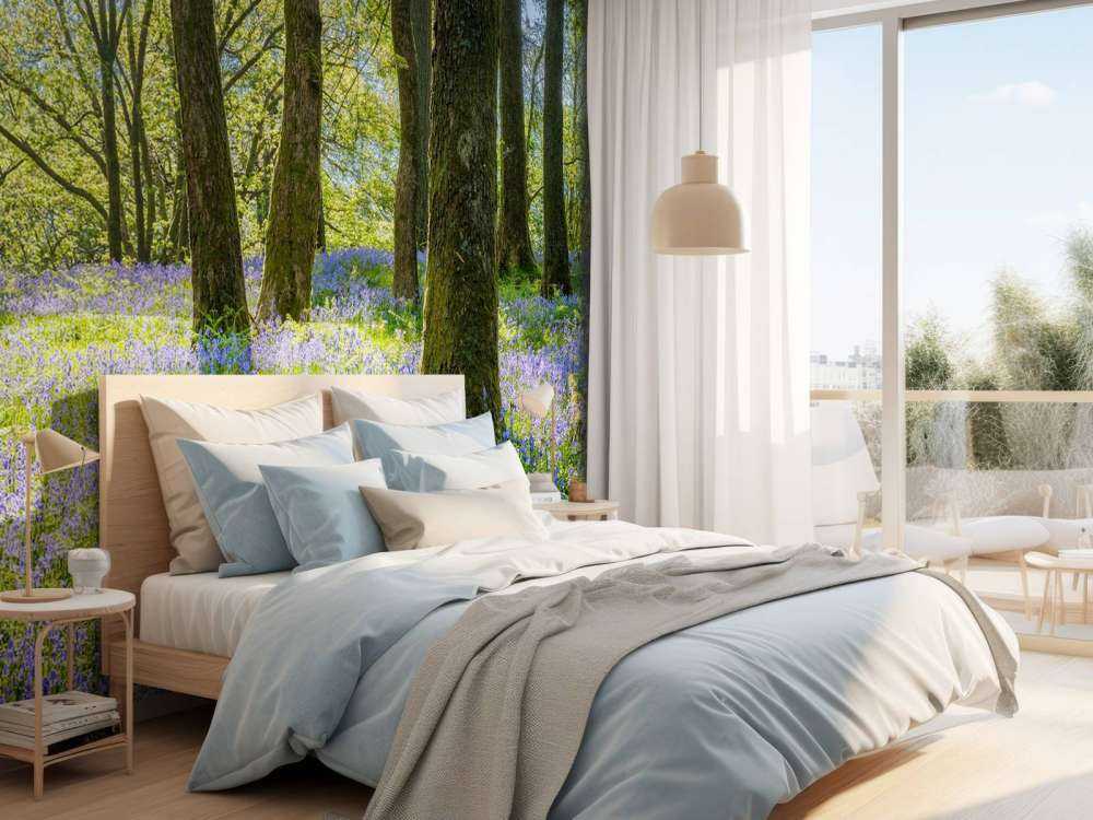 Panorama des Frühlings im Wald