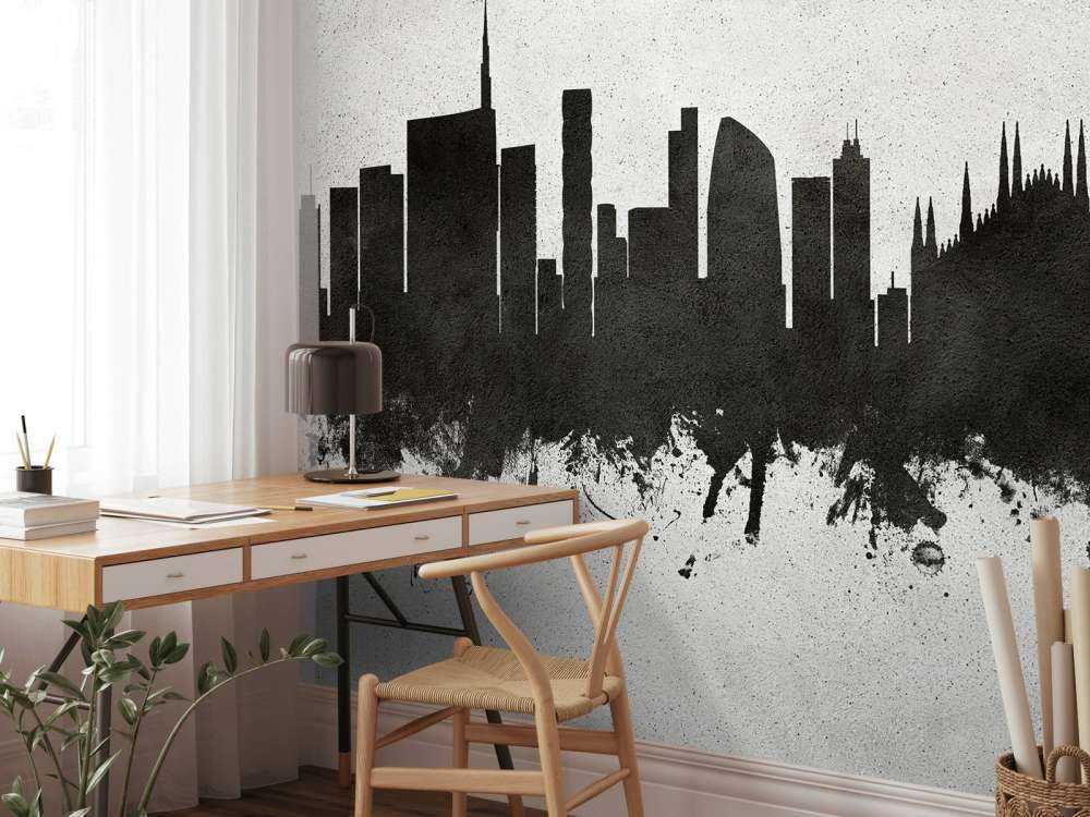 Aquarell-Skyline, Mailand