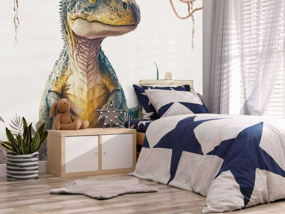 Baby-T-Rex im taupefarbenen Dschungel