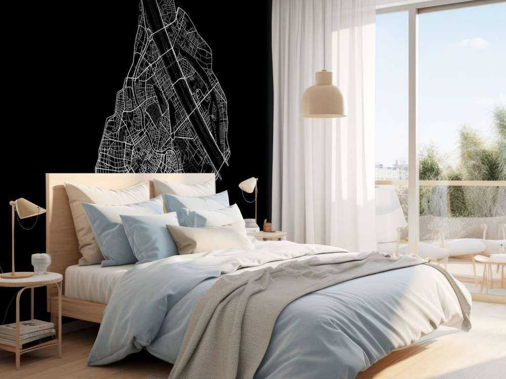 Karte der Wiener Innenstadt, schwarz