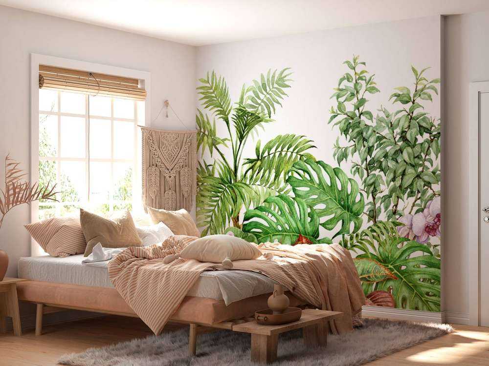 Tropische Pflanzen aus Aquarell