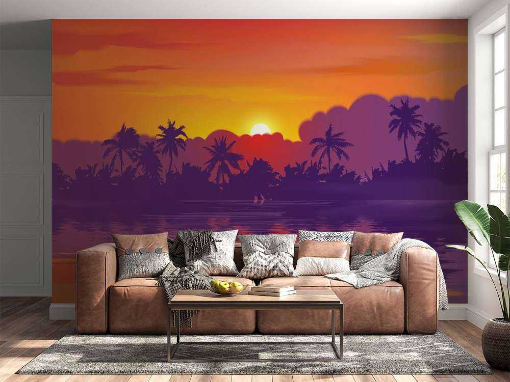 Farbiger Sonnenuntergang