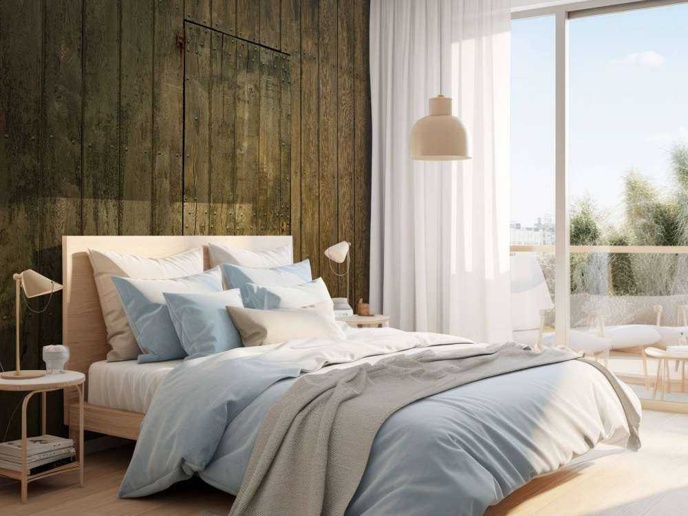 Holzwand mit Tür