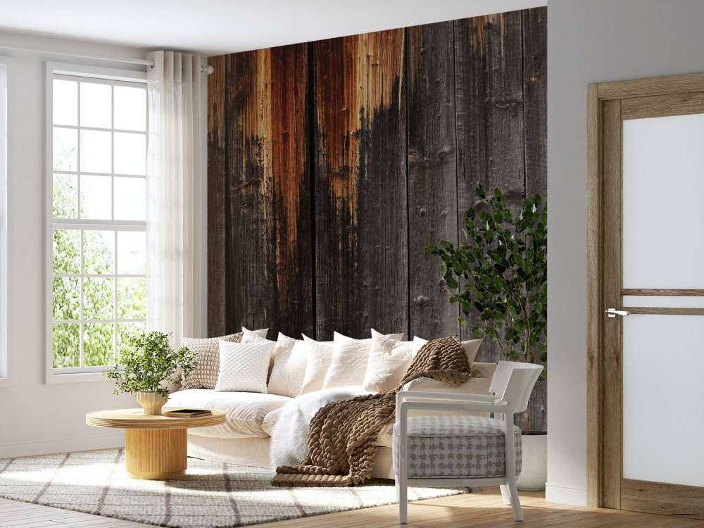 Schwarz gebranntes Holz