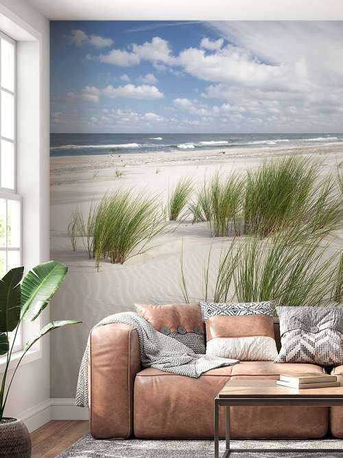 Strand mit Dünenpflanzen