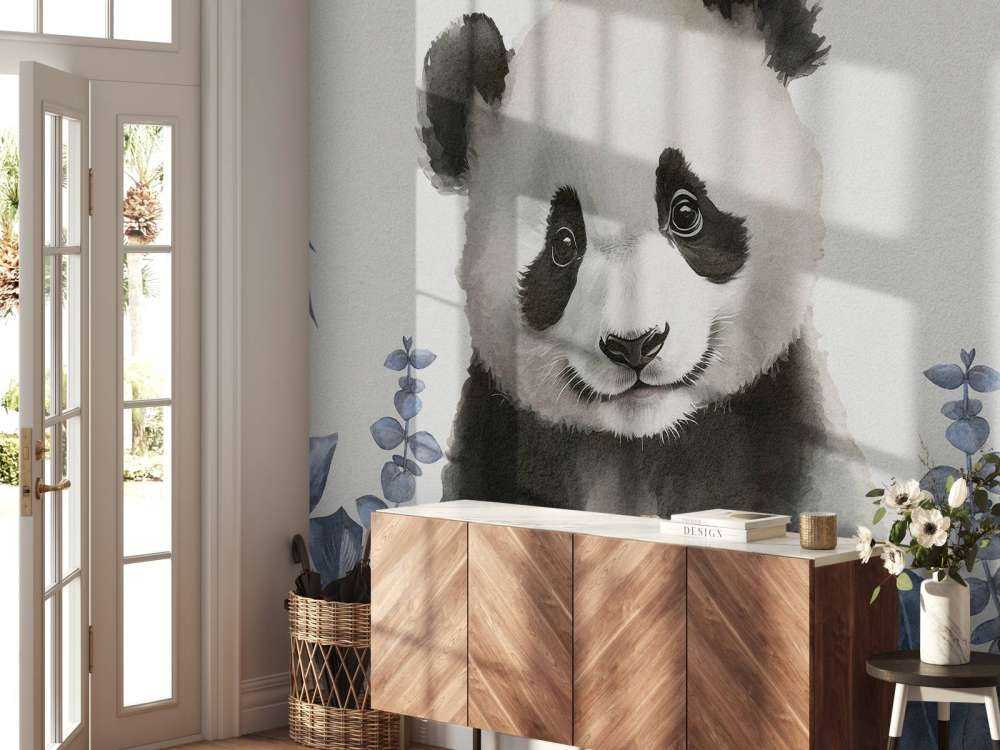 Kleiner Panda im Dschungel blau
