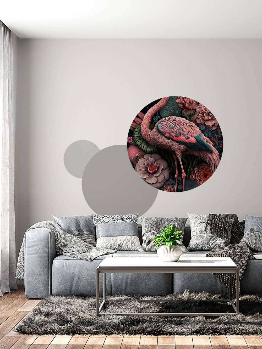 Flamingo Blumenpracht Nacht